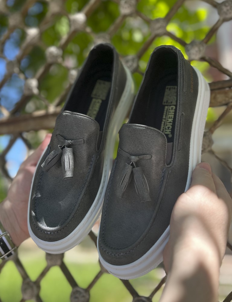 Ανδρικό ανθράκι casual παπούτσι δερματίνη CH127G φωτογραφία